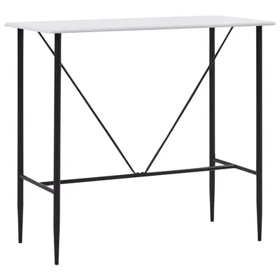 vidaXL Masă de bar, alb, 120 x 60 x 110 cm, MDF