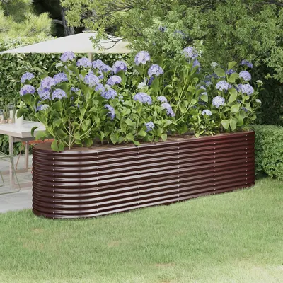 vidaXL Strat înălțat grădină 296x80x68 cm oțel galvanizat