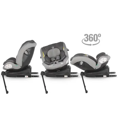 Scaun auto rotativ cu Isofix Coccolle Sidra iSize Premium Line Moonlit Grey 40-150 cm,0-12 ani,4 pozitii de inclinare,Tetiera reglabila,Pozitie somn,Husa detasabila,Sistem antibasculare,Picior de fixare,Omologat R129