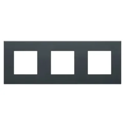 Placa Ornament Dahlia - in Technopolymer - 3 Modul Horizontal/vertical - Anthracite Grey