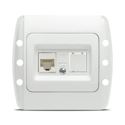 Zirve Priza UTP 1xRJ45 Cat6E ST Alb