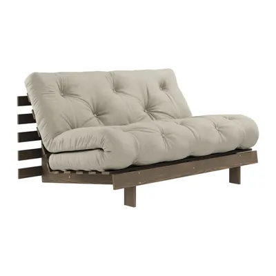 Canapea grej extensibilă cu tapițerie din in 140 cm Roots Carob – Karup Design