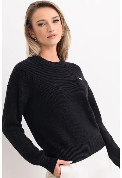 Pulover regular fit de bumbac cu logo