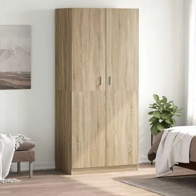 vidaXL Șifonier, culoare stejar sonoma, 90x52x200 cm, lemn prelucrat