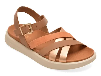 Sandale GEOX maro, D35PAB, din piele naturala