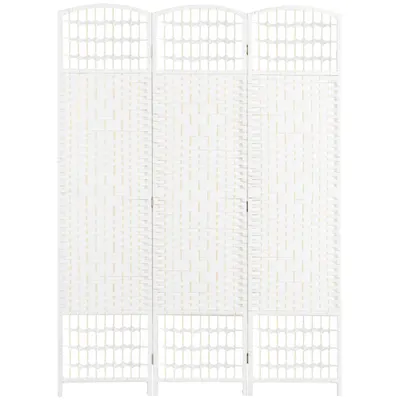 HOMCOM Paravan interior din lemn separator de cameră despărțitură pliabilă 3 panouri 120 x 170 cm alb | Aosom Romania
