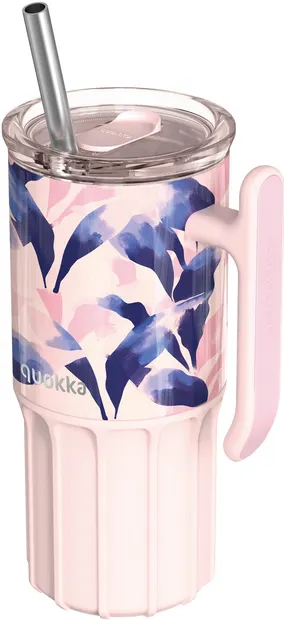 Cană termică Quokka Umi - Blue Feather, 720 ml