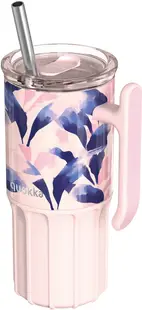 Cană termică Quokka Umi - Blue Feather, 720 ml