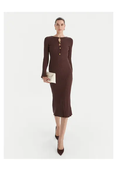 Rochie tricotata de dama Marciano Guess - maro