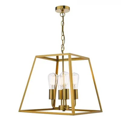 Lampa suspendata Academy 4 Light Lantern Natural Brass