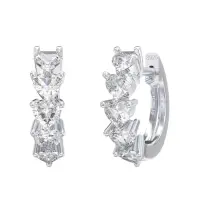 Cercei rotunzi argint 925, JW1798, model cu zirconiu, placati cu rodiu
