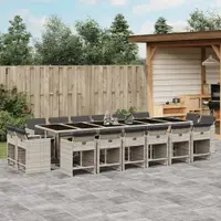 Gossi set mobilier de gradina cu perne 17 piese gri deschis poliratan