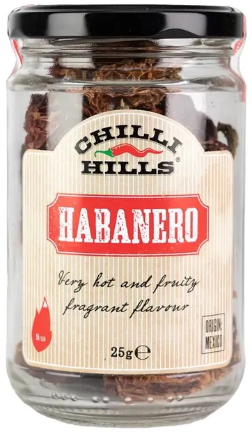 Ardei iute uscați Habanero, 25 g, Chilli Hills