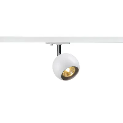 Iluminat decorativ pe sina, LIGHT EYE ® 90 Traseele GU10, QPAR51 alb, alb / crom, max. 50W, inclusiv. adaptor 1 faza, alb