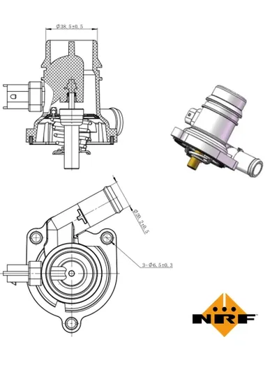 Termostat Sistem Racire (103 C, in Carcasa) Potrivit Buick Encore; Chevrolet Aveo, Cruze, Orlando, Trax; Opel Adam, Astra J, Astra J Gtc, Cascada, Corsa D, Corsa E, Insignia a 1.0-1.8 05.09