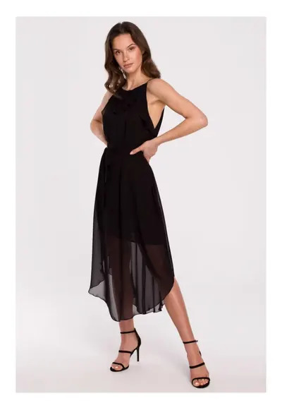 Rochie legata in jurul gatului - negru - Negru