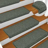 vidaXL Covorașe pentru scări, 30 buc., 65x21x4 cm, verde închis, cu margini dreptunghiulare