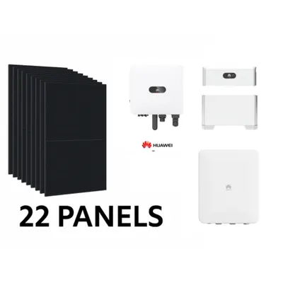 Kit fotovoltaic 10kW cu 22 panouri 450W, invertor Huawei si baterie LUNA2000 – Solutie inteligenta cu stocare si backup complet