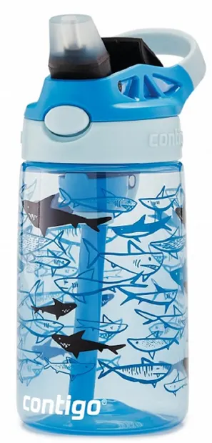 Sticla pentru copii Contigo Cleanable Sharks, 420 ml, albastra