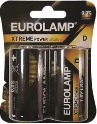 Baterie alcalină EUROLAMP - EXTREME Power, D, LR20, 2 buc.