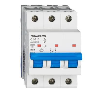 Intreruptor automat modular (MCB) AMPARO 6kA, C 10A, 3-poli