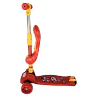 Trotineta pentru copii Novokids Mini Scooter 8010 Rosu 2 in 1, cu roti luminoase din silicon, melodii, 3 roti, pliabila, maner reglabil, greutate suportata 50 kg