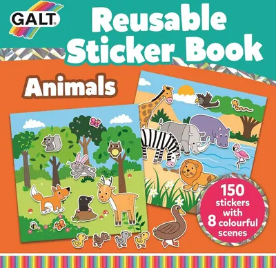 Carte cu stickere Galt - Animale, 150 stickere reutilizabile