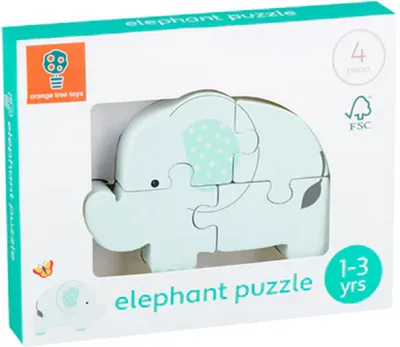 Puzzle din lemn Orange Tree Toys - Elefant