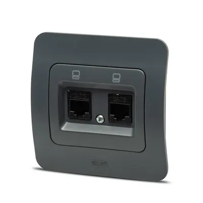 Jazz priza UTP 2XRJ45, antracit, Elbi
