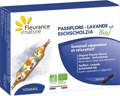 Bio pasiflora, lavandă și escholție, 10 ampule, Fleurance Nature