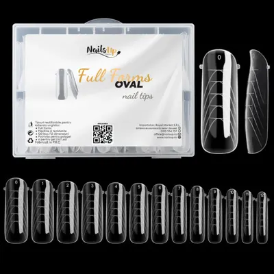 Tipsuri Reutilizabile NAILSUP Full Forms Oval, 120 buc