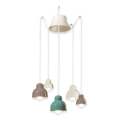 Sospensione 5 Luci / 5-Lights Pendant Deco Berimbau Finish - Mix C2608