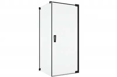 Cabina de dus 70x100 cm cu usa batanta si profil compensator, negru mat, instalare usa dreapta Ronal Cadura