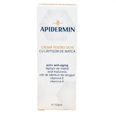 Crema pentru ochi anti-aging cu laptisor de matca, 10ml, Apidermin