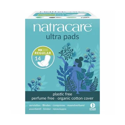 Absorbante normal cu aripioare cu strat de bumbac organic, Natracare