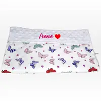 Paturica personalizata – Fluturași si Minky Alb