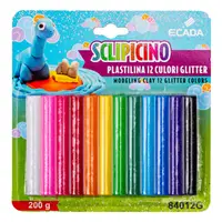 Plastilina 12culori, Glitter Ecada