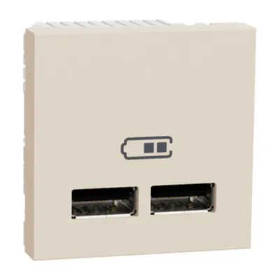 Noua Unica, Priza dubla incarcare USB A+A 2.1A, 2module, bej