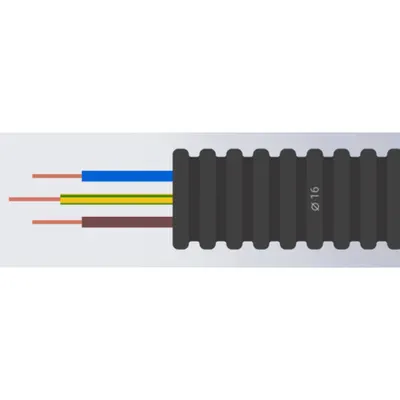 Tub flexibil precablat 16mm cu 3 conductori 2.5mmp H07V-U