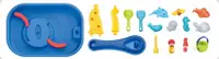 Masuta de joaca cu apa si nisip pentru copii 2in1 Matadi Sand and Water, utilizare interiorexterior, elemente mobile, jucarii incluse, dimensiune 53,5 x 38 x 42 cm