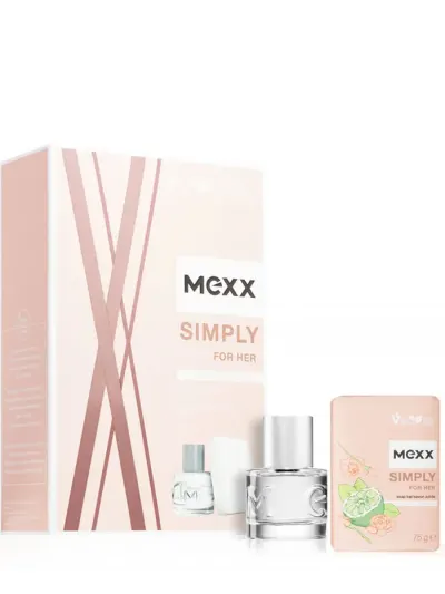 Mexx Caseta femei:Parfum+Sapun 20 ml + 75 g Simply Clean Formula