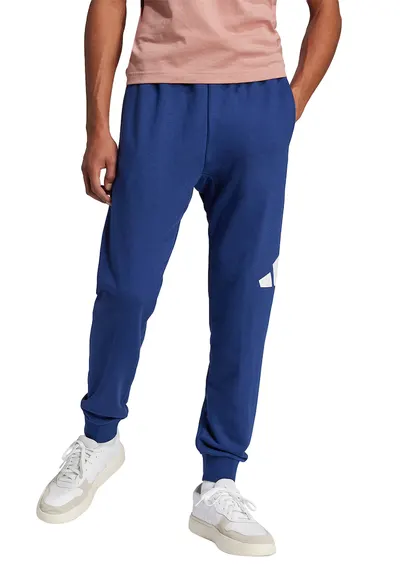 Pantaloni de trening cu talie ajustabila - Alb/Albastru inchis