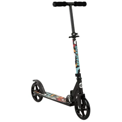 Trotineta cu 2 roti pentru baieti peste 8 ani Kikka boo Makani Argus Geometrics Black