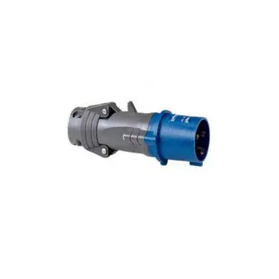 Stecher drept Hypra - IP44 - 200/250 V~ - 32 A - 2P+E - plastic