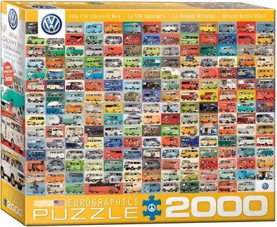 Puzzle Eurographics din 2000 de piese - Microbuze Volkswagen