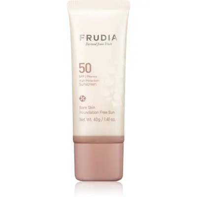 Frudia Sun Bare Skin Foundation fluid protector cu minerale pentru fata pentru uniformizarea nuantei tenului SPF 50 40 g