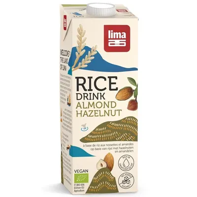 Bautura vegetala de orez cu migdale si alune de padure bio 1l Lima