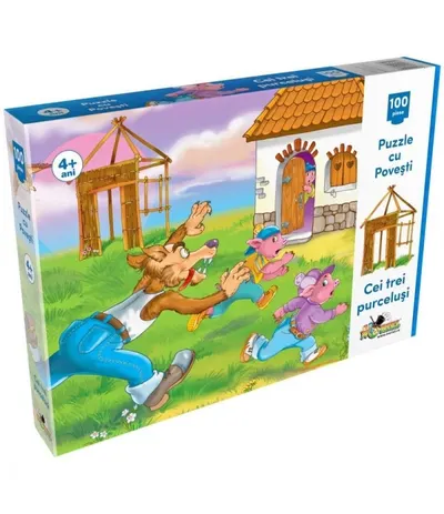 Puzzle Engros 100 de piese noriel - cei trei purcelusi
