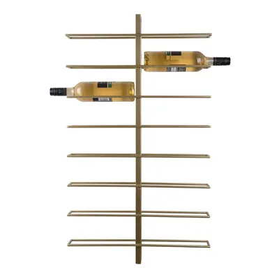 Raft pentru sticle de vin auriu de perete din metal număr sticle 16 Dual – PT LIVING