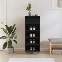 Gossi pantofar, negru, 40x36x105 cm, lemn compozit